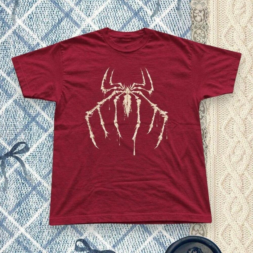 Antique Cherry Red Bone Spider Graphic Tee Unisex Shirt